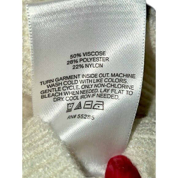 Express Ivory Puff Sleeve Peplum Ballet Core Off Shoulder Ribbed Sweater Medium - Picture 6 of 7